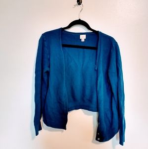 A new day dark blue shirt cardigan with button front size XL. Mild wear